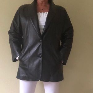 Henig Furs leather/fur car coat